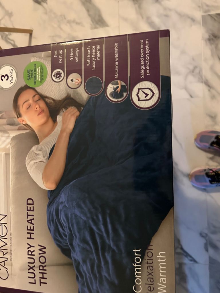 Carmen Luxury Heated Throw Blanket – New in Box