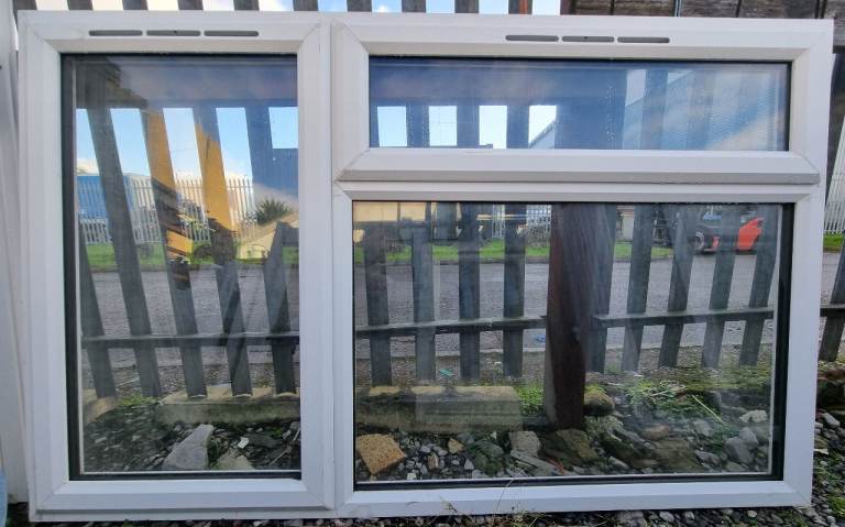 New UPVC Double Glazed White Window 1845mm W x 1150mm H Garage Shed #100