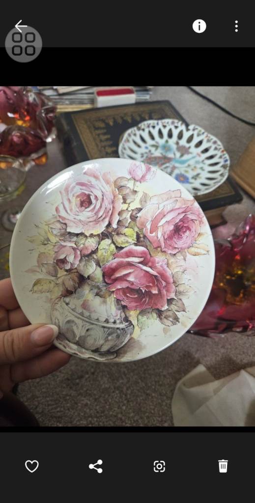 Decorative Floral Ceramic Plate – Good Condition