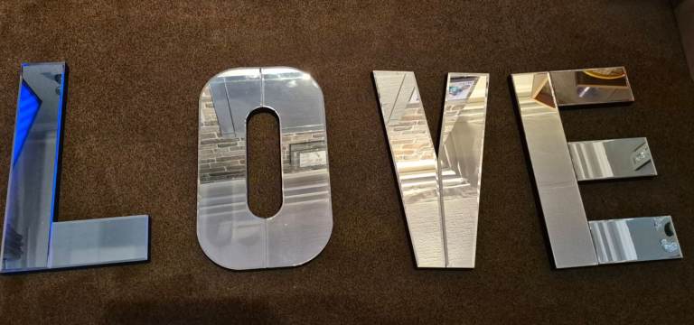Large LOVE Mirrored Wall Letters 