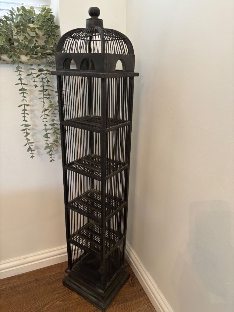 Vintage Birdcage Display Tower / CD Rack / Plant Stand
