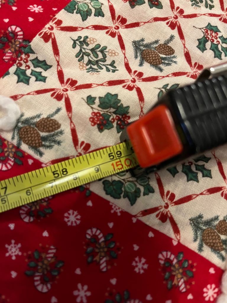 Homemade Christmas tree skirt 