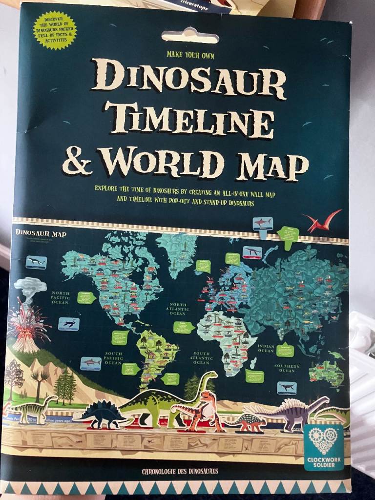 Dinosaur timeline and world map