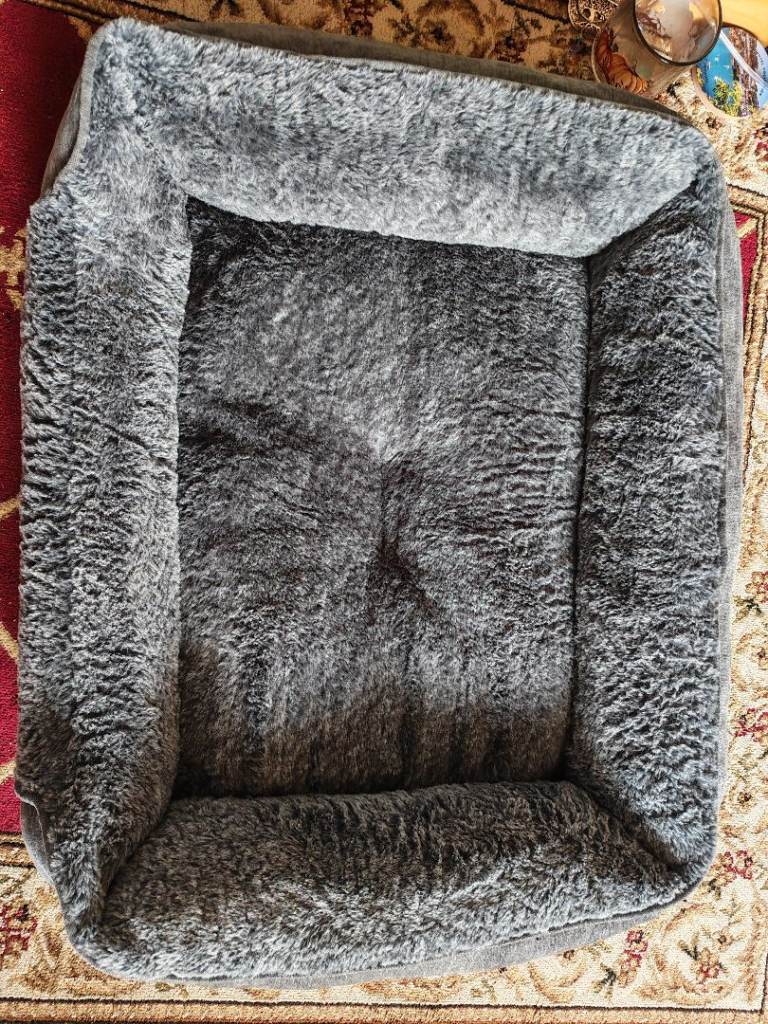 Grey dog bed