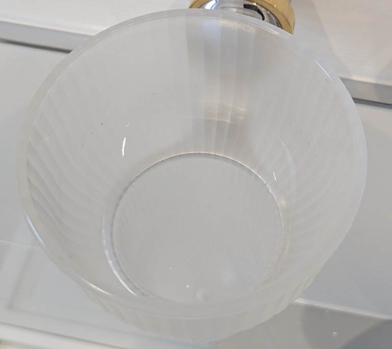 KEUCO APOLLO GLASS TOILET BRUSH HOLDER & CHROME GOLD BRACKET 19cm H x 17.7cm D