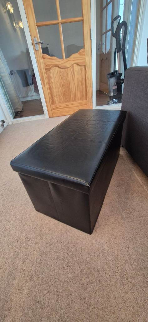 image for Black ottoman storage footstool