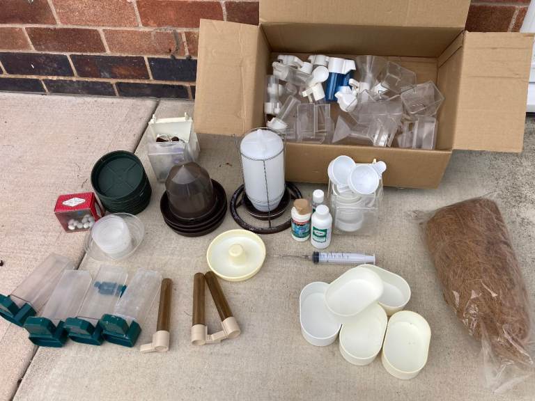 Job lot of Cage Bird Finch keeping Breeding Accessories.