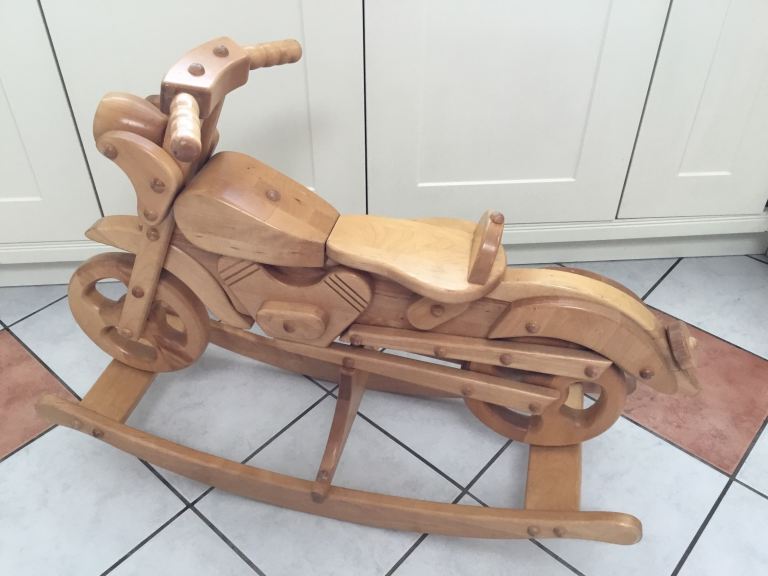 MOTOR BIKE, ROCKER, WOODEN: HIBBA