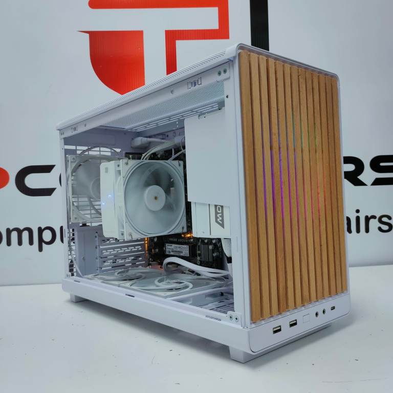 Custom Built White Media Gaming Computer PC | AMD Ryzen | 2GB Graphics