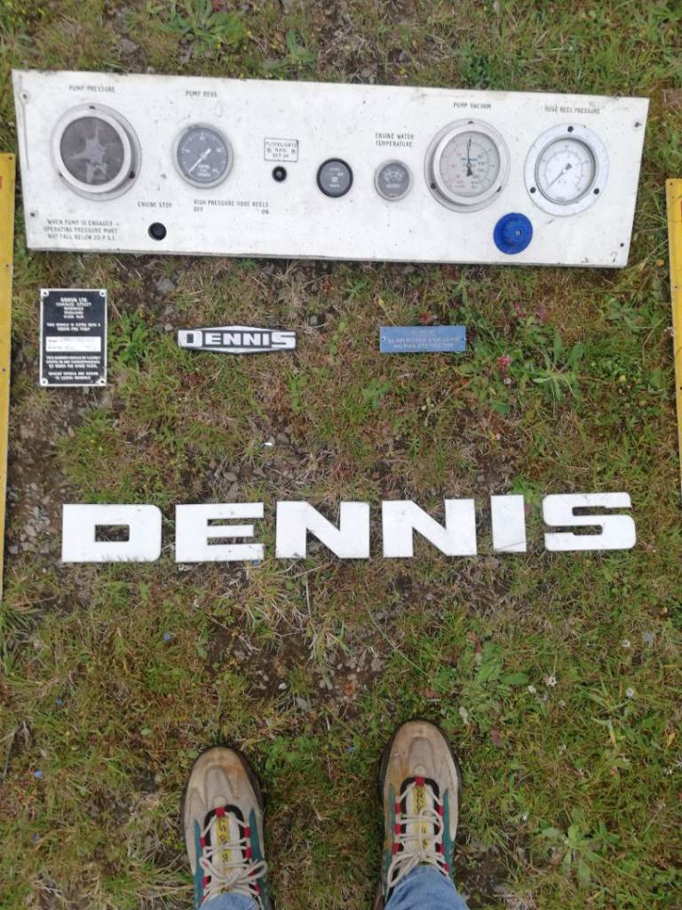 Dennis fire truck gage panel a logo etc. 