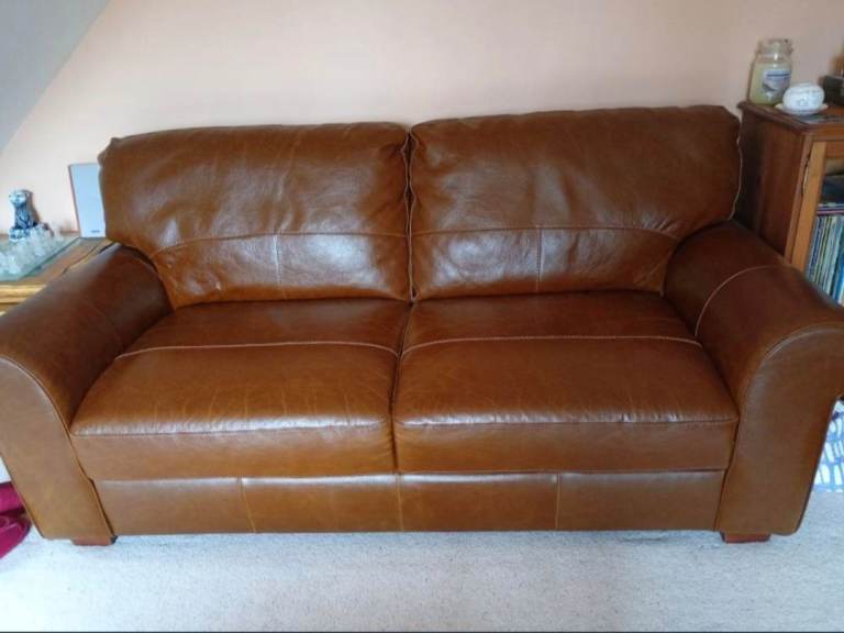 Salisbury Tan Leather 2 & 3 Seater Sofas 