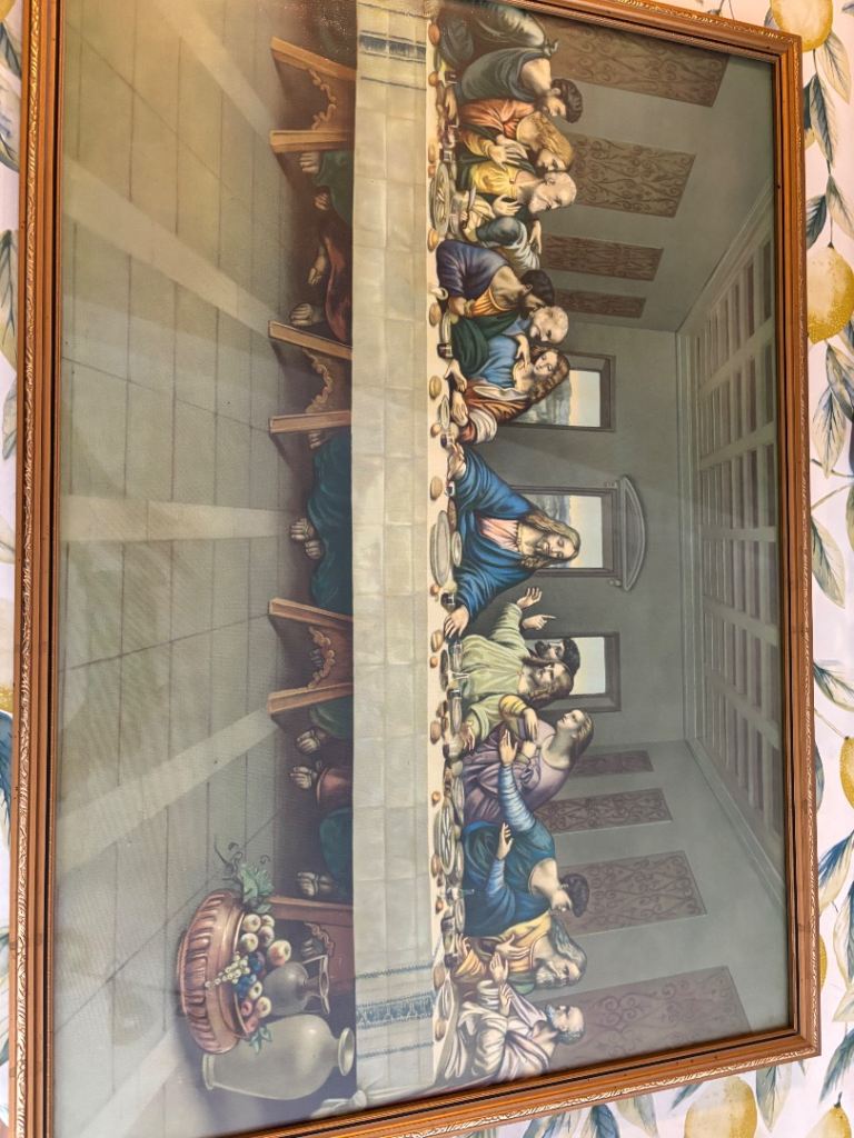 Framed Last Supper Print – Good Condition