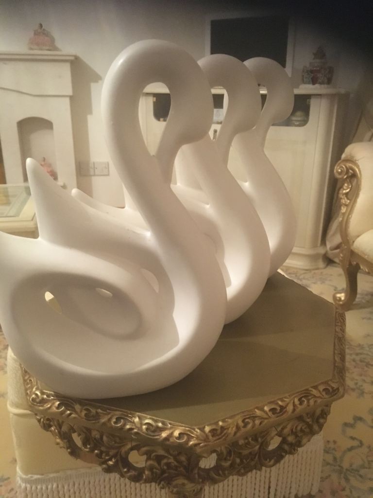 3 x ornament vases sculpture swan swirl vase flowers 30 for everything