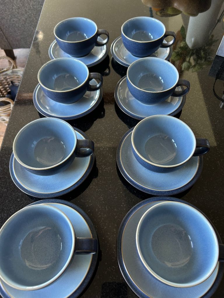 image for Denby blue jetty tea cups and saucers