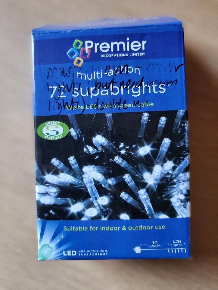 Christmas supabright white LEDs - 72 no.
