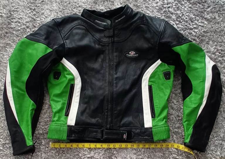 PROSPEED Leather Motorcycle Jacket and Trousers - Black & Green