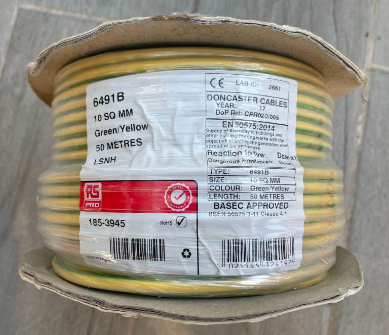 50m Drum of 10mm2 Earth Cable
