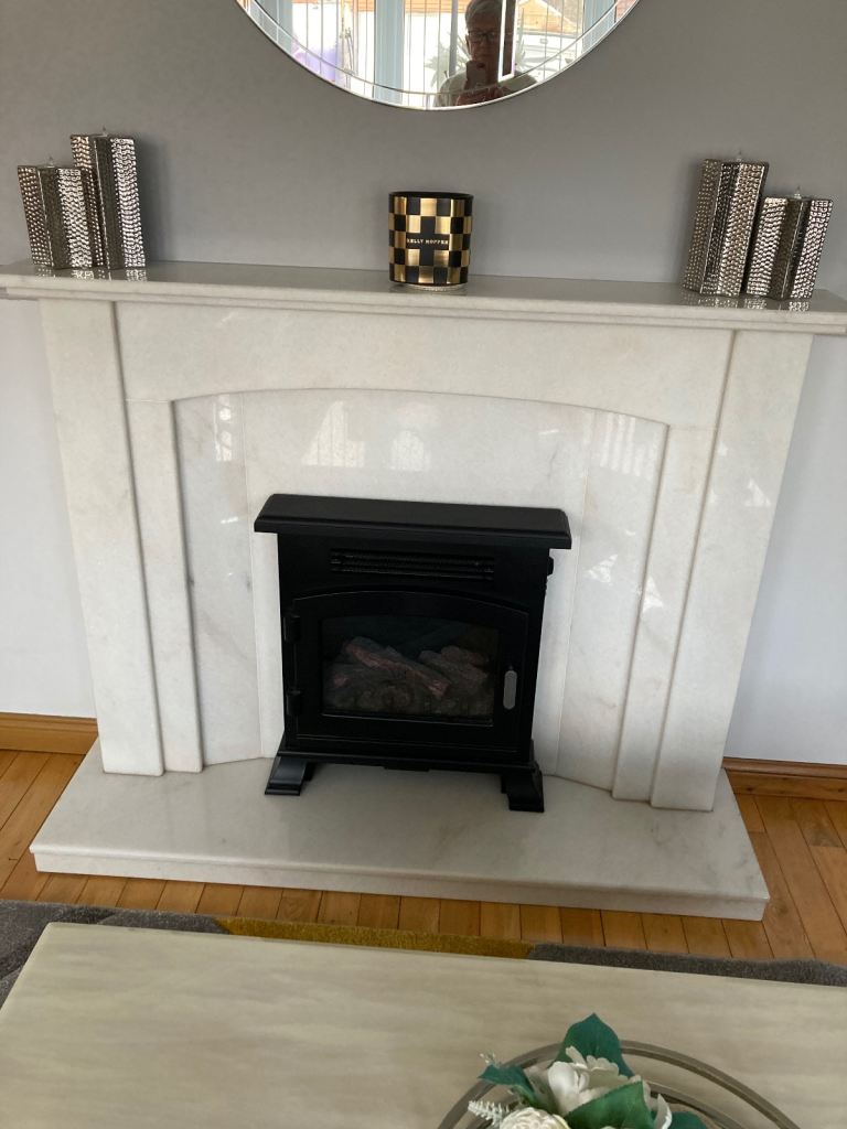 White Marble Fireplace
