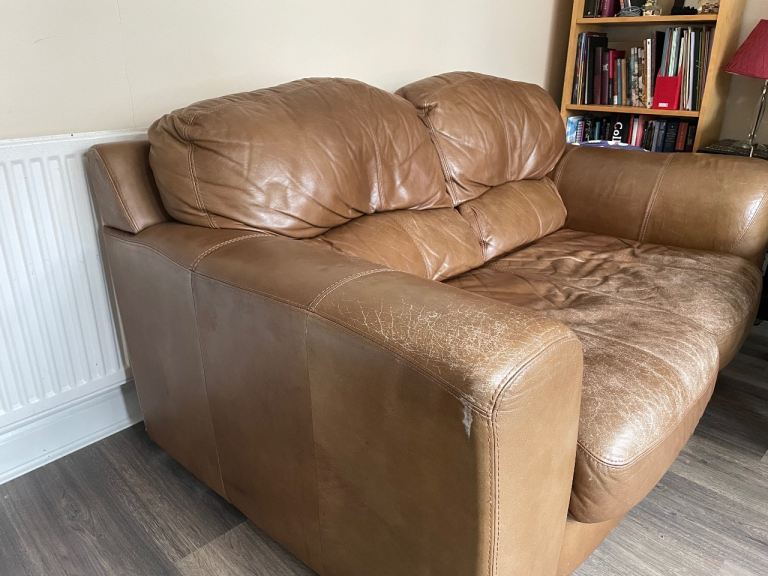 Finest leather large couch 