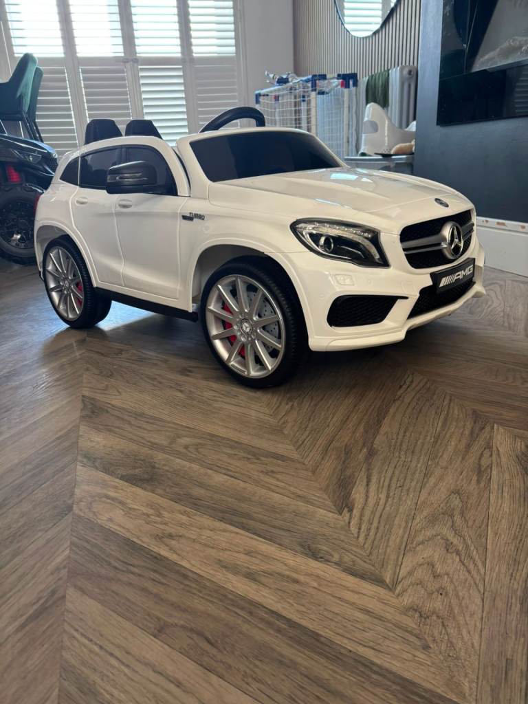 White Mercedes-Benz GLA 45 AMG Kids Electric Ride-On Car