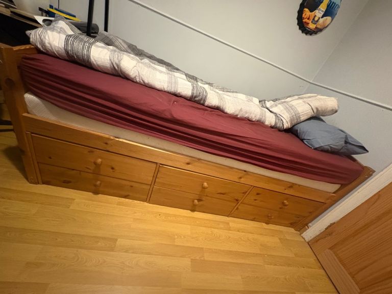 Single storage bed 6 drawer