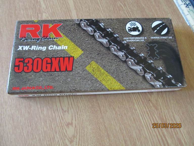 Motorcycle drive chain, RK 530GXW. XW-Ring chain x 120L