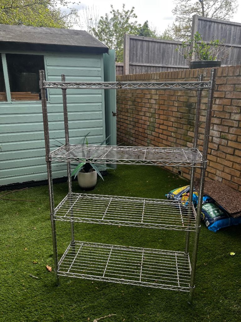 Four tier metal wire shelving unit