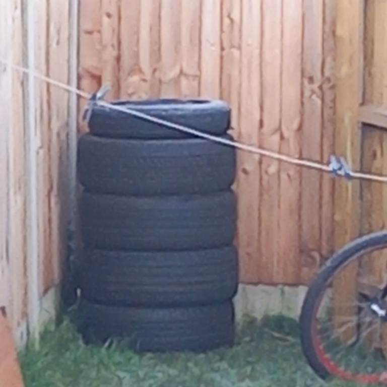 Four  Car Tyres used and ford focus 1.6 spare tyre