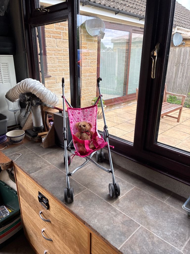 Child’s push chair and friend 