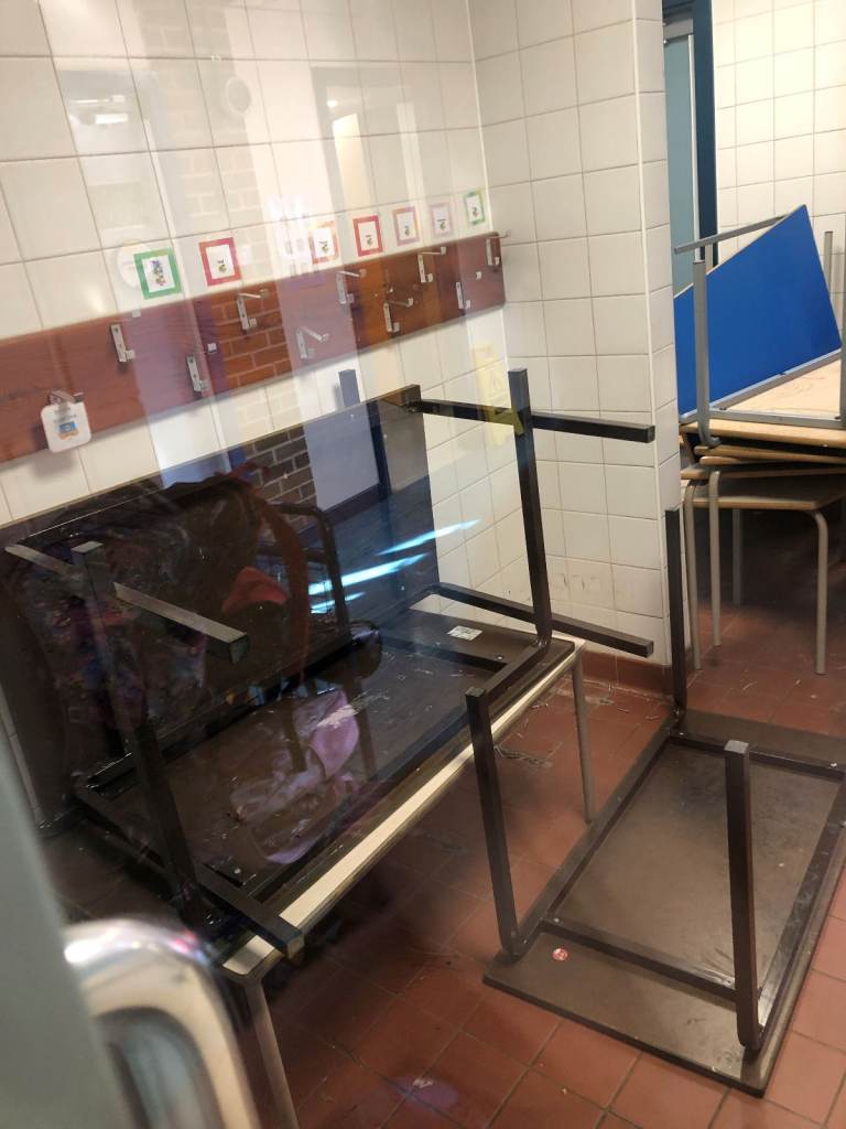 FREE - Bunch of school furniture to go - tables and chairs