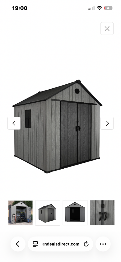 Pro Grade 6ft x 10ft Plastic Double Door Garden Shed – New