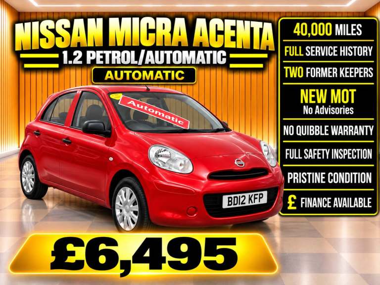 2012 Nissan Micra 1.2 Visia 5dr CVT HATCHBACK Petrol Automatic