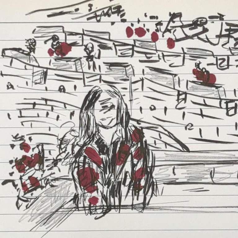 Original sketch 'A woman standing'  