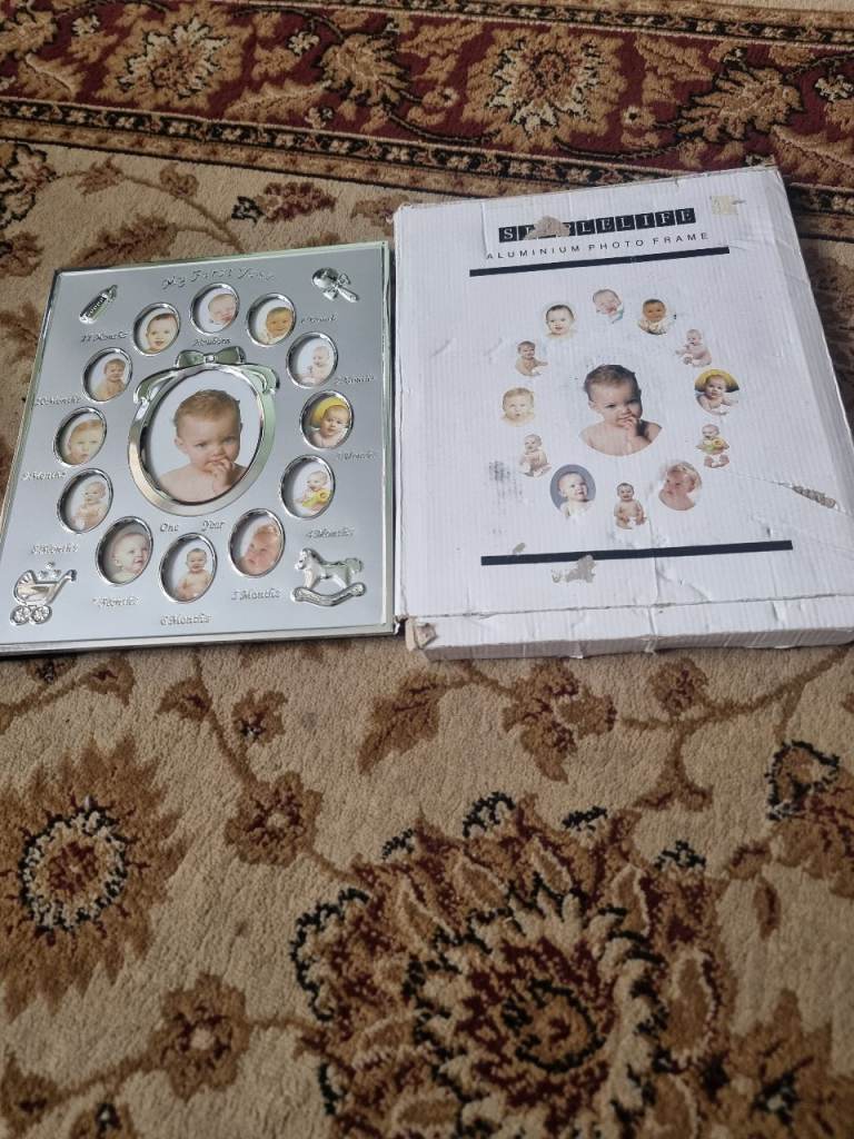 For Sale - My First Year Silver Plated for New Born Baby Photo Frame Brand New In Box