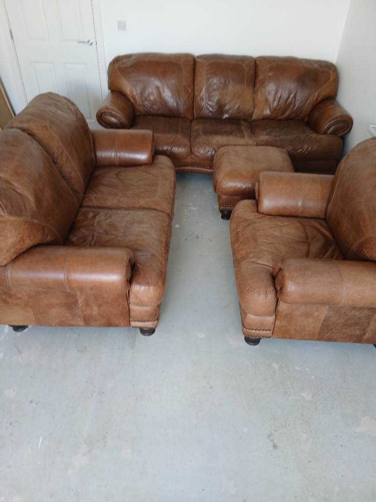 Sofa 3 seater, 2 seater, Chair and poof