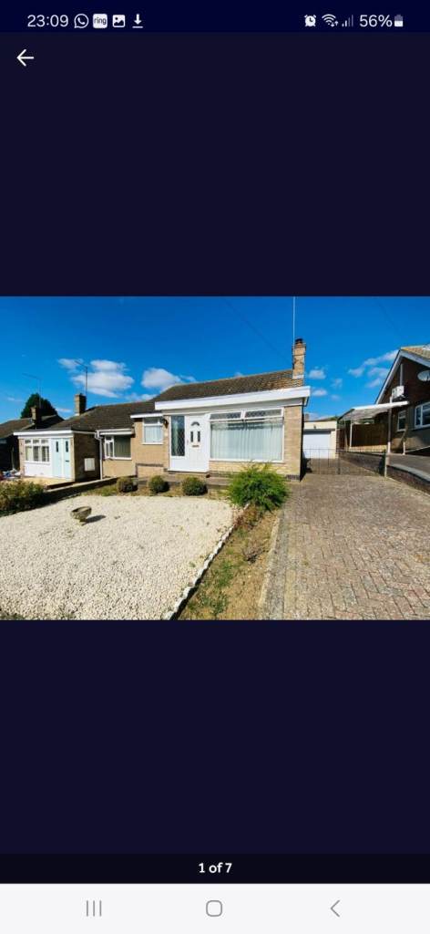 2 bedroom semi-detached bungalow with garage 
