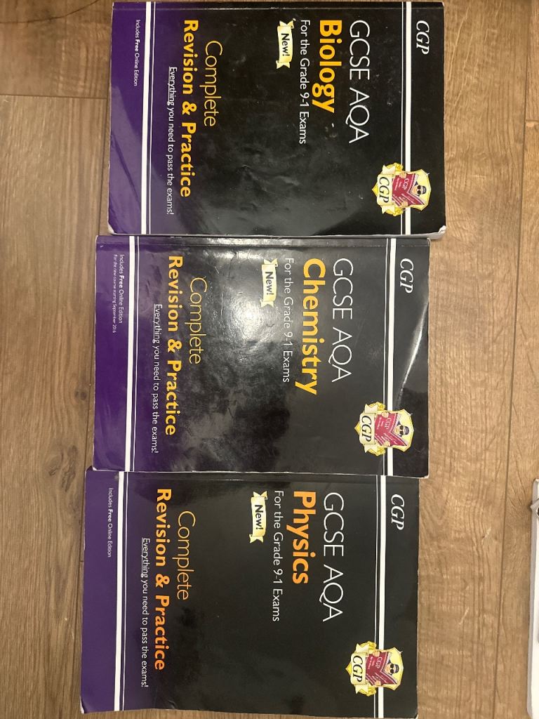 CGP GCSE AQA Triple Science Complete Revision & Practice - Biology, Chemistry, Physics (3 Books)