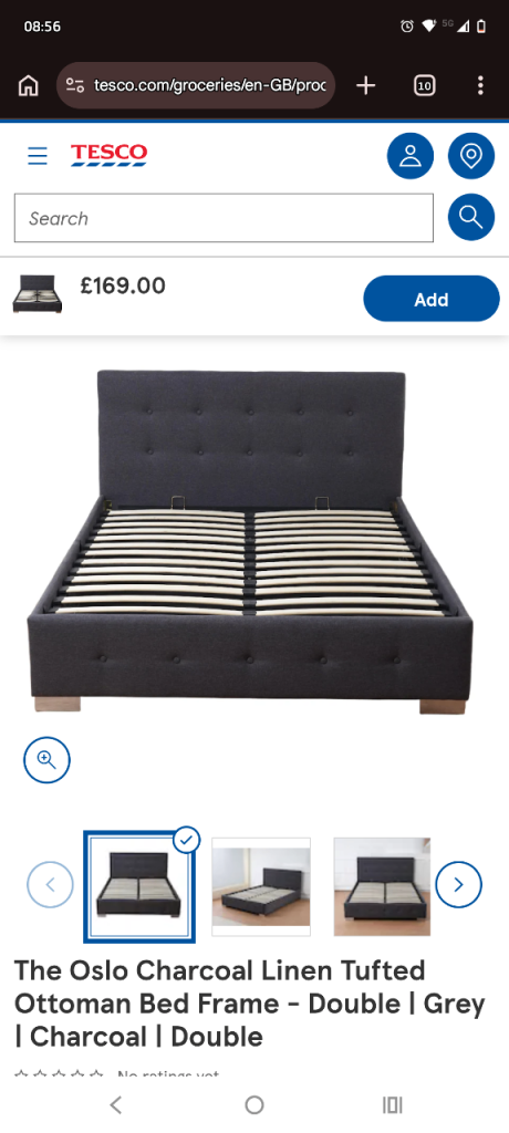 Black double ottomen bed