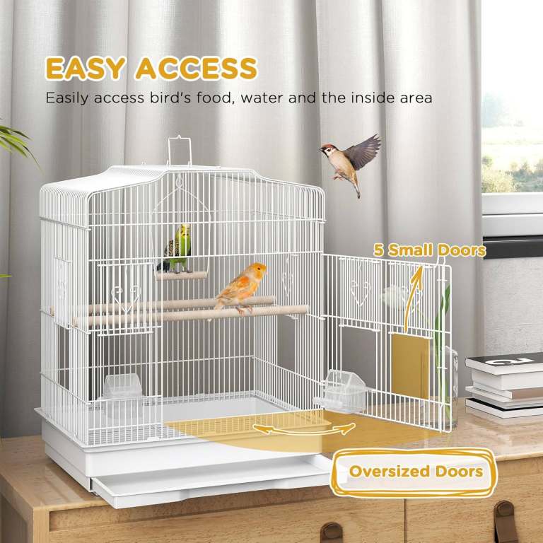 PawHut Bird Cage , Swing, Parrot Cage for Budgie, Parakeet, Small Bird, FREE LOCAL DELIVERY 