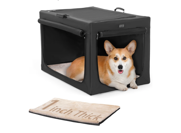 Petsfit Collapsible Dog Crate with Thicken Mat (black, dimensions in listing) RRP £80