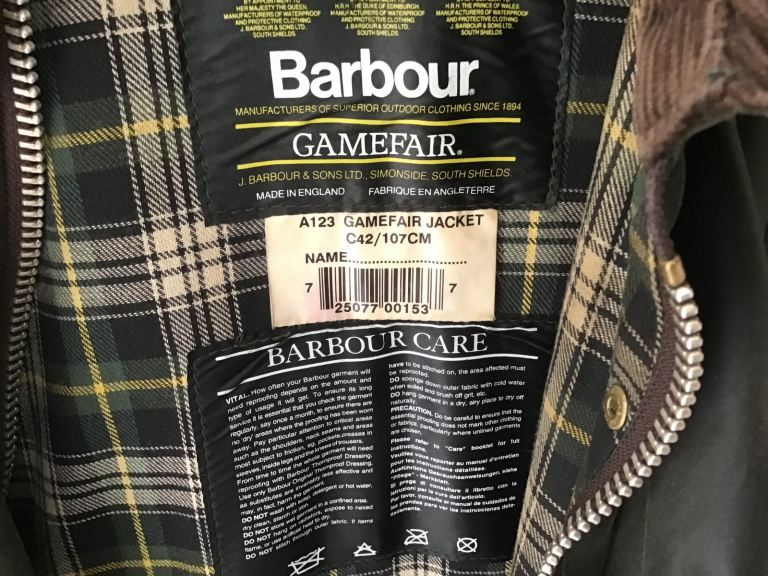 Mens 1980’s Barbour Gamefair waxed jacket