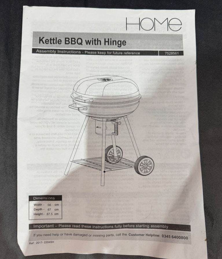 New Kettle BBQ with hinge 