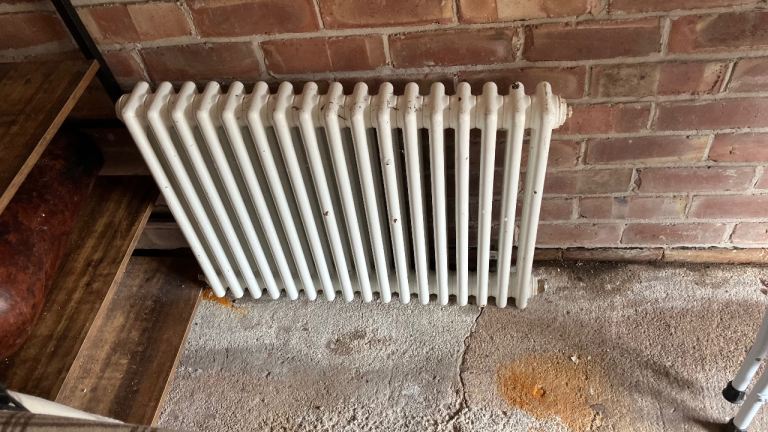 White Cast Iron Radiator – Fair Condition