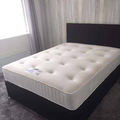 image for CLEARANCE SALE BEDS WITH MATTRESSES | Divan Double (Single + King Size) Bed+Mattress