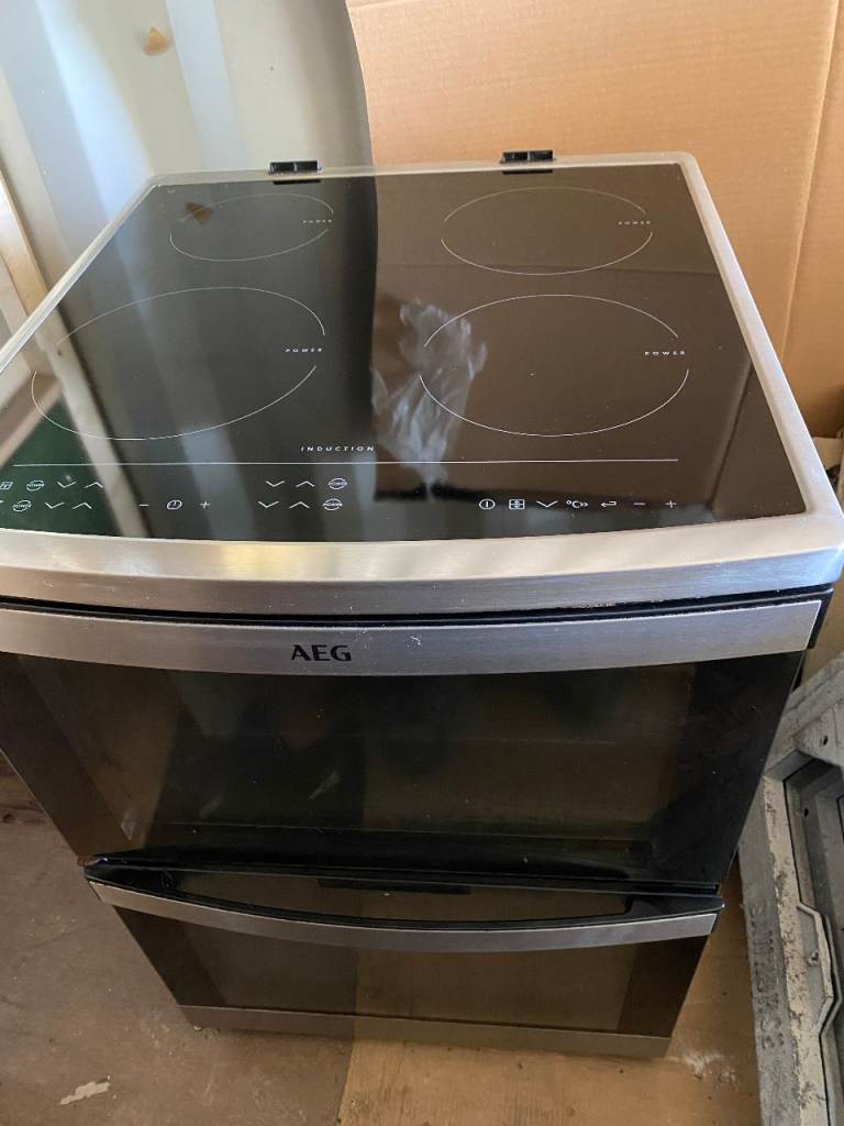 Electric Induction Cooker AEG 49106IU-MN - Stainless Steel 60 cm width, double oven + grill