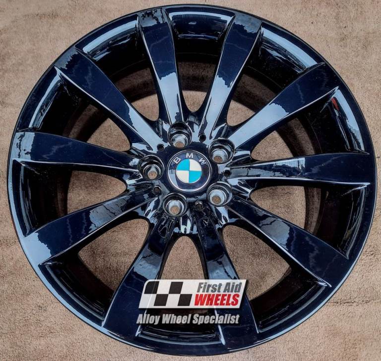 BMW 6 SERIES 1x 19'' GENUINE STYLE 218 GLOSS BLACK FRONT ALLOY WHEEL S220BGF