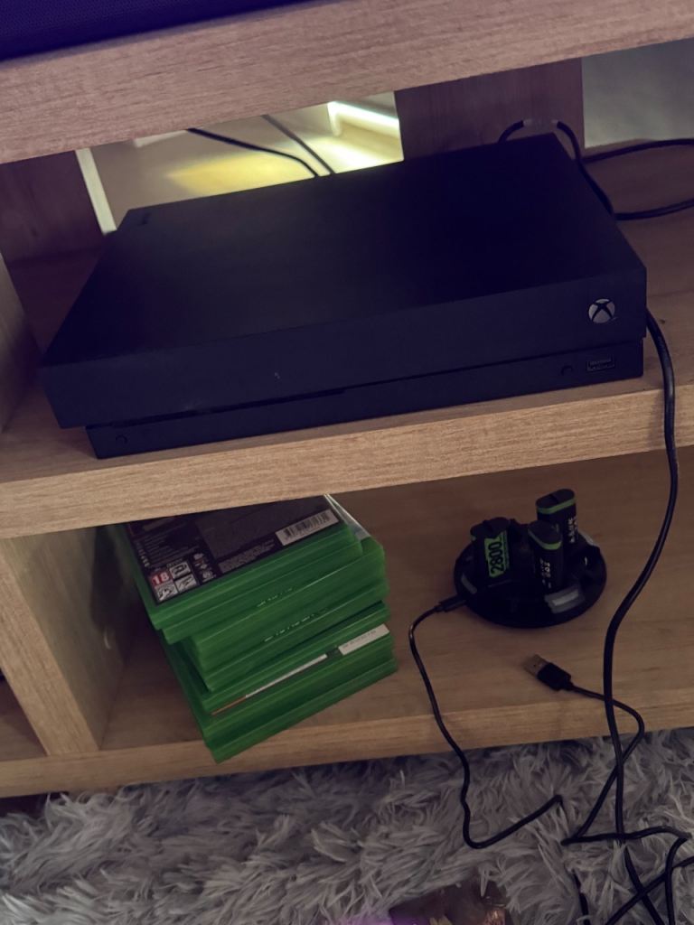 Xbox One X Console with Games and Controller Charger