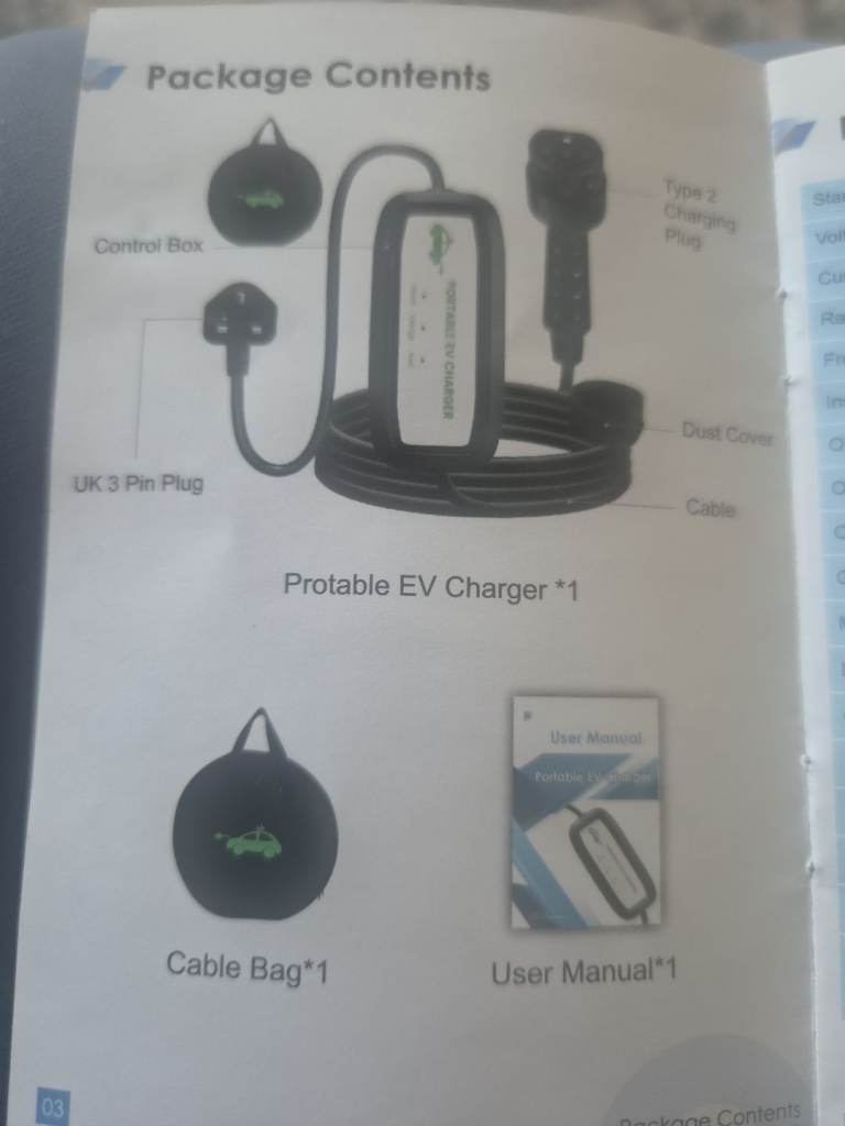 Portable EV CHARGER TYPE 2 6M