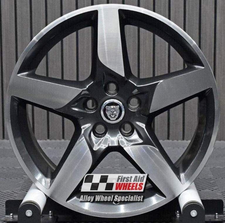 R589DCA Swap JAGUAR XE 4X 18'' GENUINE 5030 ANTHRACITE GREY DIAMOND CUT ALLOY WHEELS