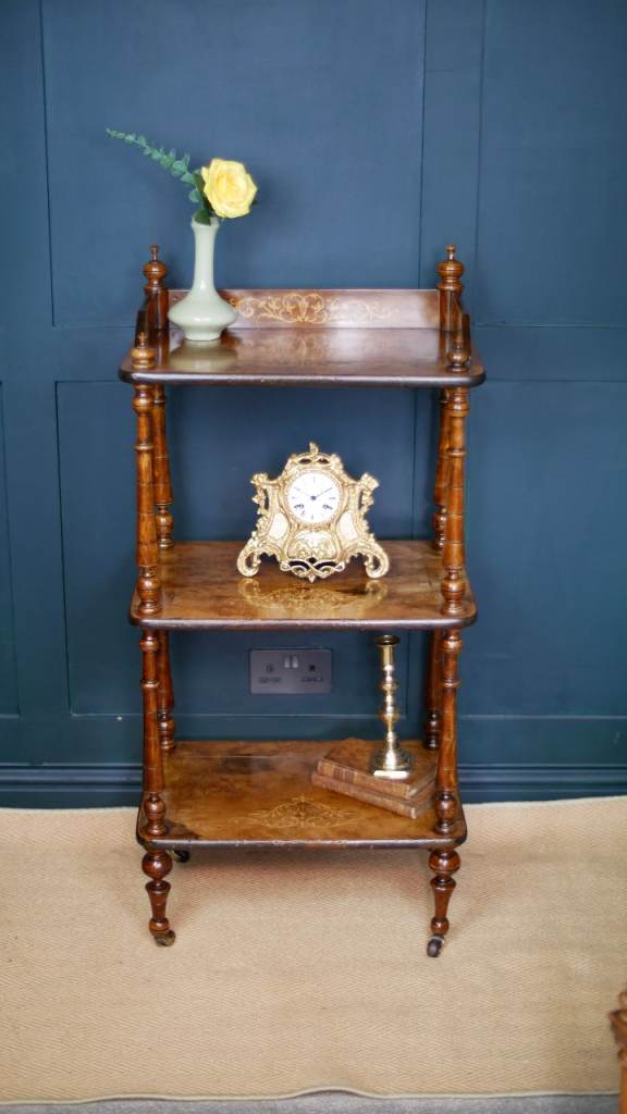 Antique Vintage Victorian Whatnot 3 Tier Book Shelf